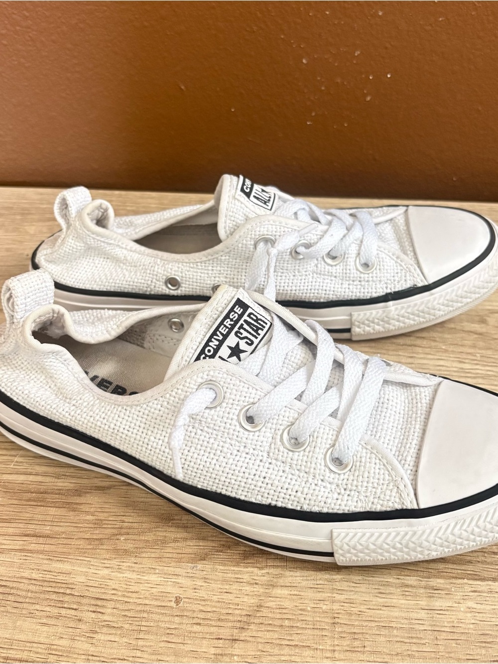 Converse All Star Shoreline White Woven slip on Sneakers, US Womenโs Size 8